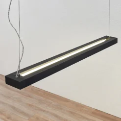 Arcchio lámpara colgante LED Cuna, negro, 122cm, metal