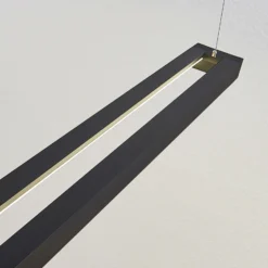 Arcchio lámpara colgante LED Cuna, negro, 162cm, metal