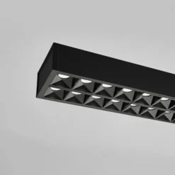 Arcchio lámpara colgante LED de oficina Jolinda, negra, 118cm, arriba/abajo