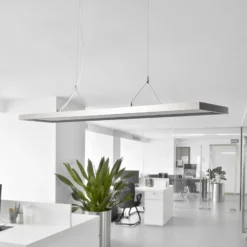 Arcchio lámpara colgante LED Dorean, plata, metal, 120cm
