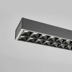 Arcchio lámpara colgante LED de oficina Jolinda, plata, 118cm, arriba/abajo