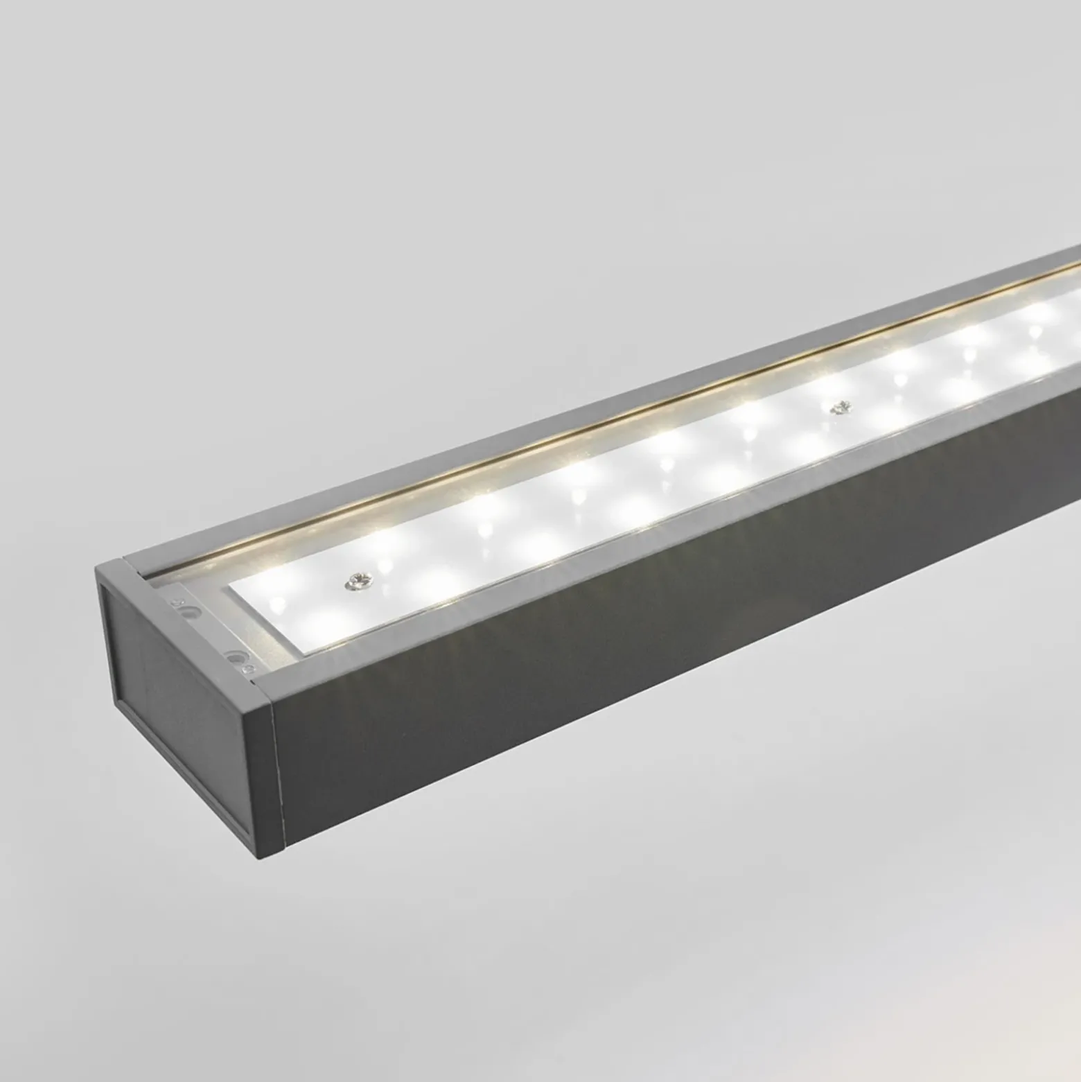 Arcchio lámpara colgante LED de oficina Jolinda, plata, 118cm, arriba/abajo