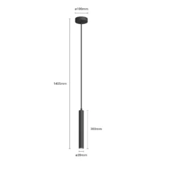 Arcchio Lámpara colgante LED Franka, 1 luz, Ø 4 cm, negro