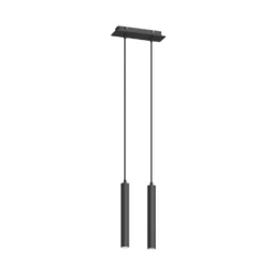 Arcchio lámpara colgante LED Franka, 2 luces, negro, aluminio
