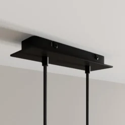 Arcchio lámpara colgante LED Franka, 2 luces, negro, aluminio