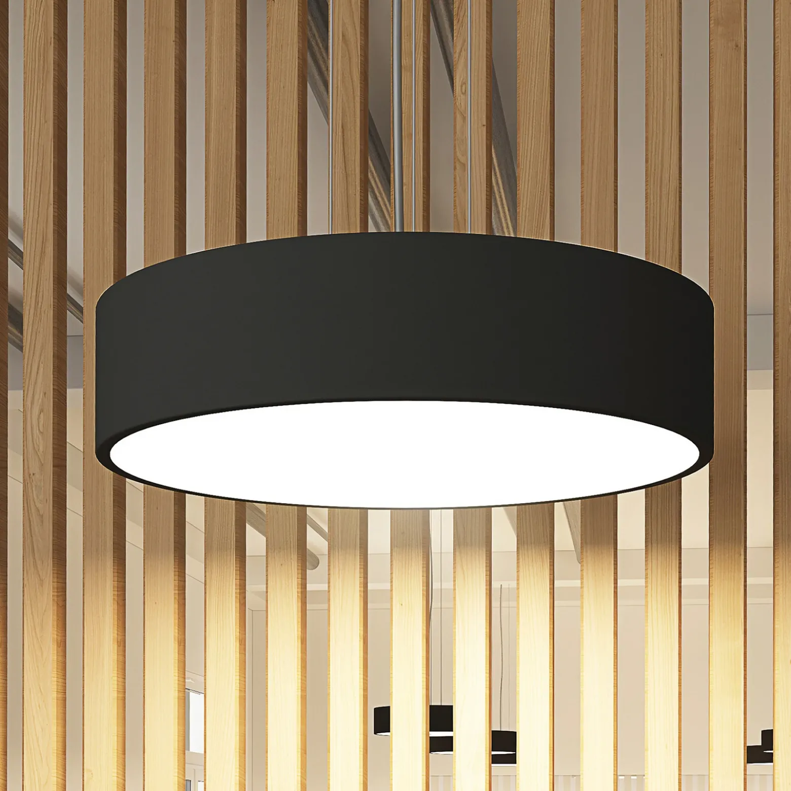 Arcchio lámpara colgante LED Noabelle, negra, 40 cm, metal