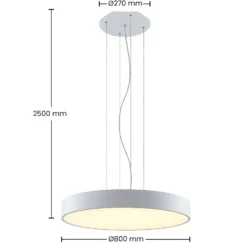 Arcchio lámpara colgante LED Noabelle, Ø 80 cm, blanco, metal