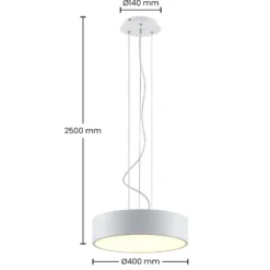 Arcchio lámpara colgante LED Noabelle, Ø 40 cm, blanco, metal