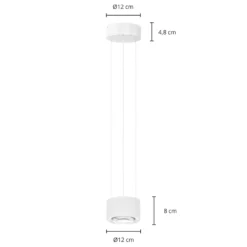 Arcchio Lámpara colgante LED Rotari, lente, arriba/abajo, blanca