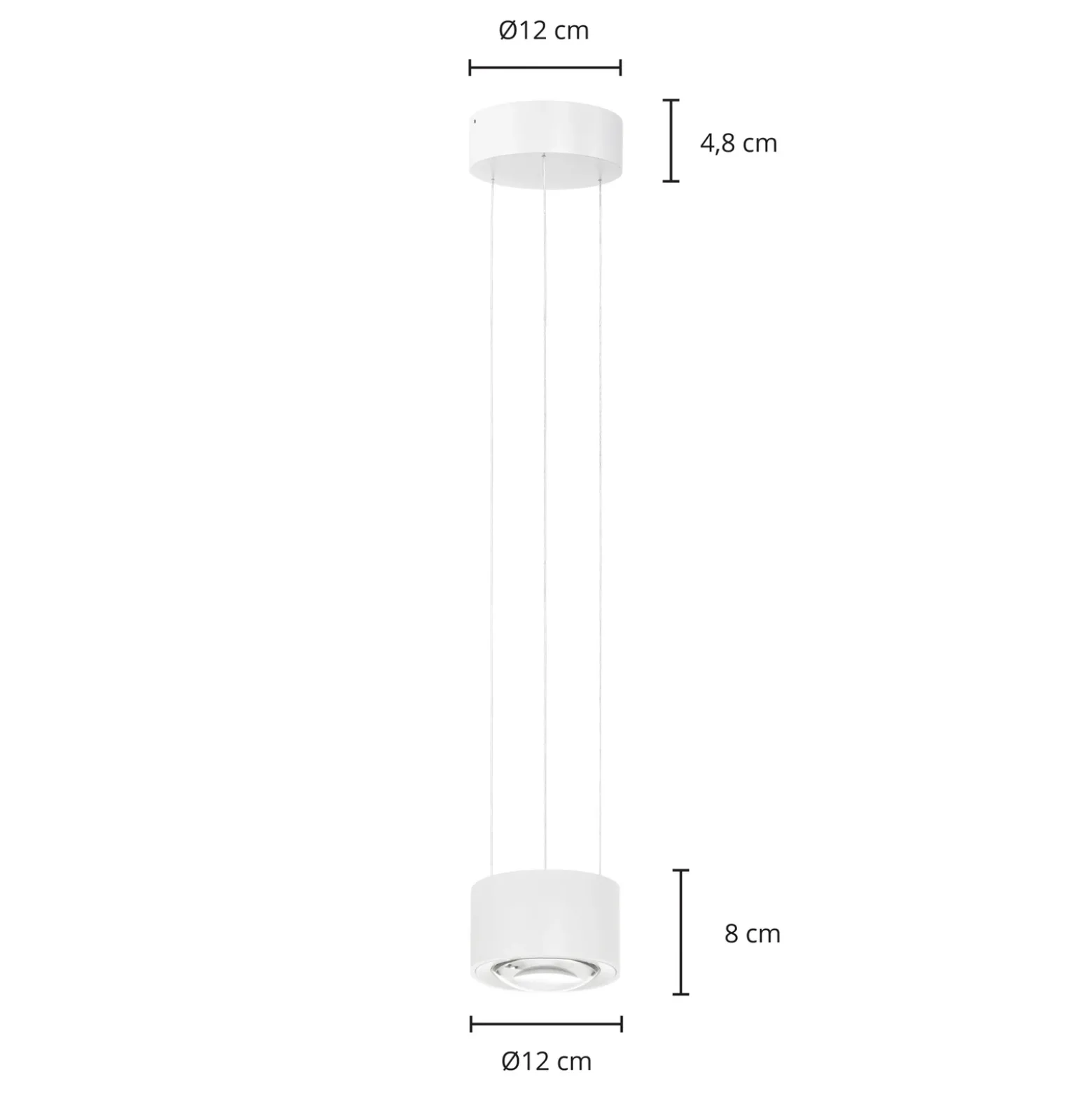 Arcchio Lámpara colgante LED Rotari, lente, arriba/abajo, blanca