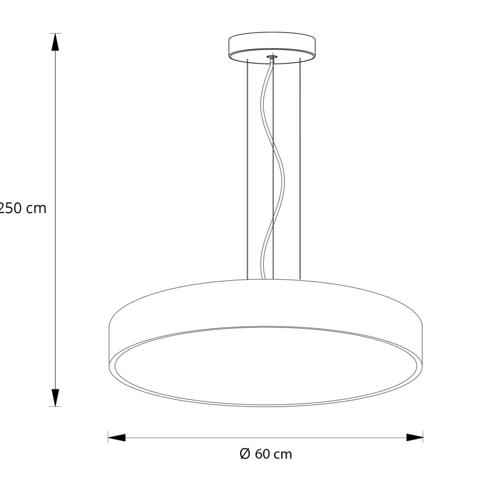 Arcchio lámpara colgante LED Vanida, negro, Ø 60 cm, arriba/abajo