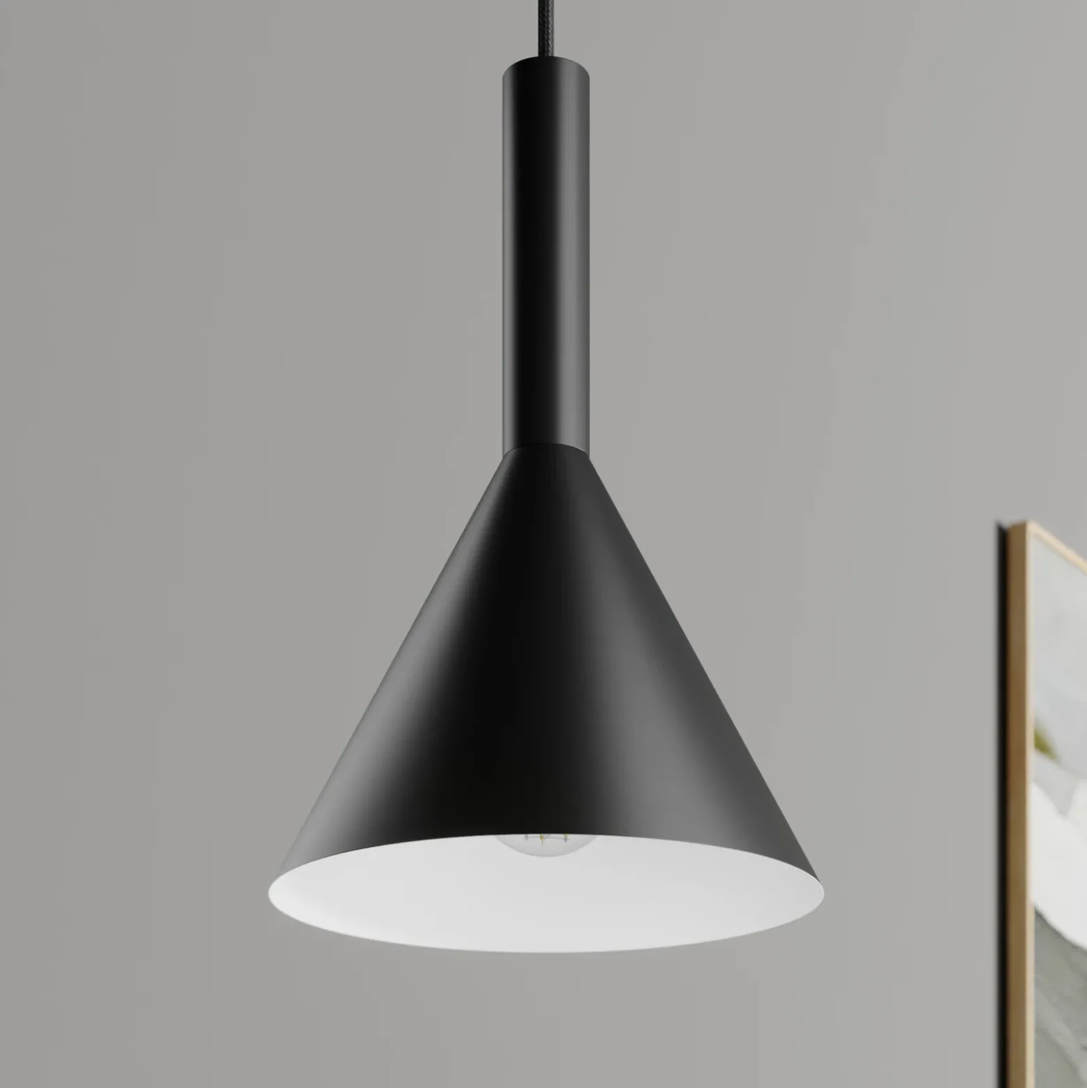 Arcchio Lámpara colgante Tadej, blanco y negro, Ø 19 cm, metal, E27