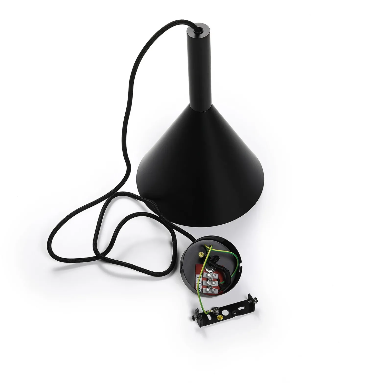 Arcchio Lámpara colgante Tadej, blanco y negro, Ø 19 cm, metal, E27