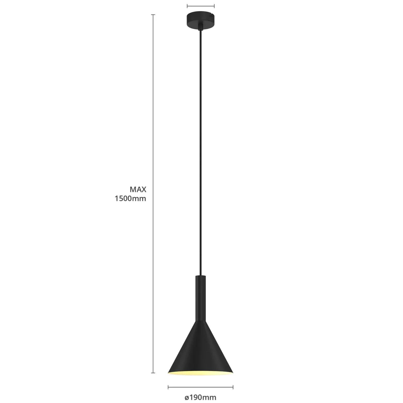 Arcchio Lámpara colgante Tadej, blanco y negro, Ø 19 cm, metal, E27