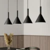 Arcchio Lámpara colgante Tadej, 4 luces, blanco y negro, metal, E27