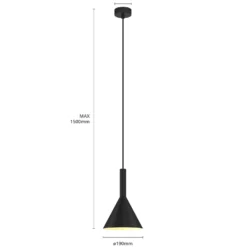 Arcchio Lámpara colgante Tadej, blanco y negro, Ø 19 cm, metal, E27