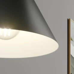 Arcchio Lámpara colgante Tadej, blanco y negro, Ø 19 cm, metal, E27