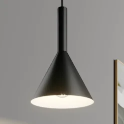Arcchio Lámpara colgante Tadej, blanco y negro, Ø 19 cm, metal, E27