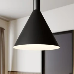 Arcchio Lámpara colgante Tadej, 4 luces, blanco y negro, metal, E27