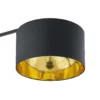 Arcchio lámpara de pie arqueada Mossa, 200 cm, negro-oro, textil