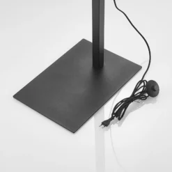 Arcchio lámpara de pie arqueada Mossa, 200 cm, negro-oro, textil