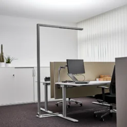 Arcchio Lámpara de pie LED para oficina Jolinda, set de 2, plata, 4.000 K