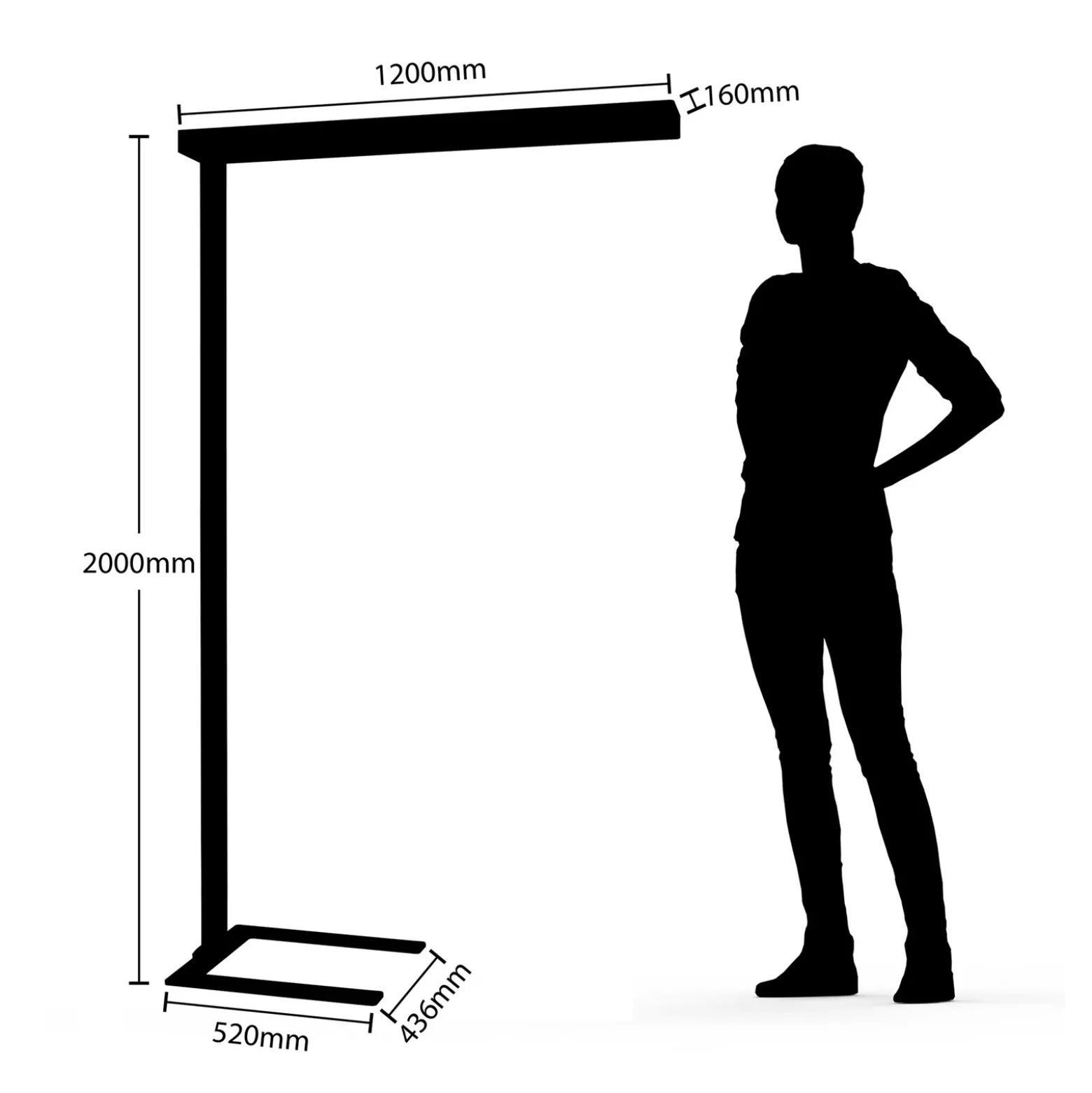 Arcchio lámpara de pie LED para oficina Susi, negra, sensor, regulador táctil