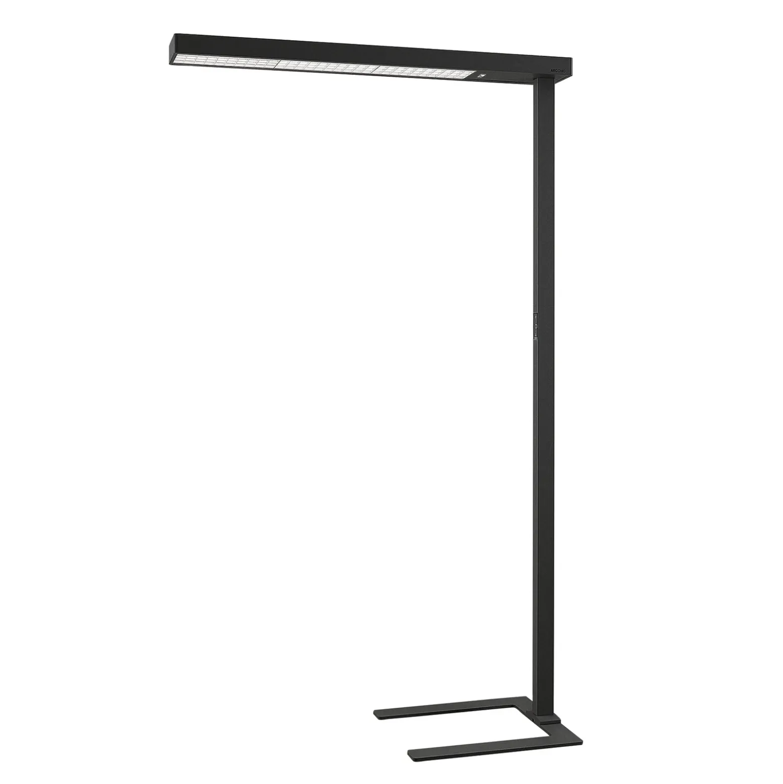 Arcchio lámpara de pie LED para oficina Susi, negra, sensor, regulador táctil