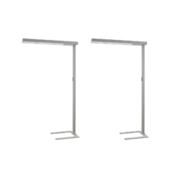 Arcchio Lámpara de pie LED para oficina Susi, set de 2, plata, sensor