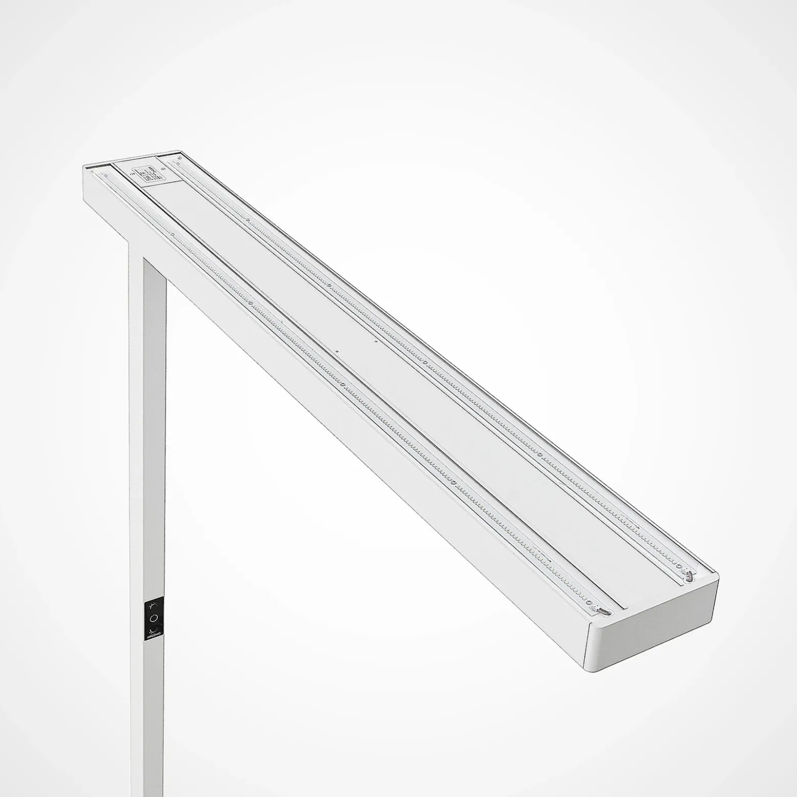Arcchio lámpara de pie LED para oficina Susi, blanca, sensor, regulador táctil