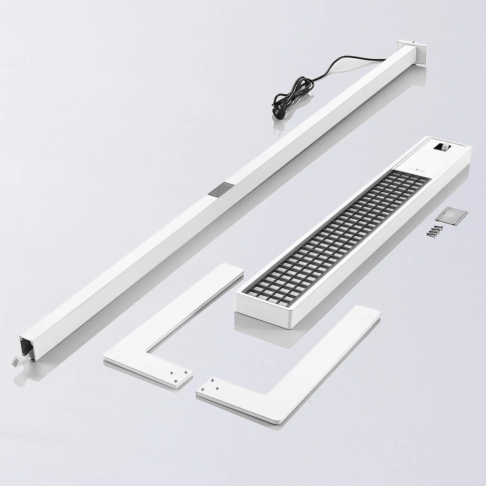 Arcchio lámpara de pie LED para oficina Susi, blanca, sensor, regulador táctil