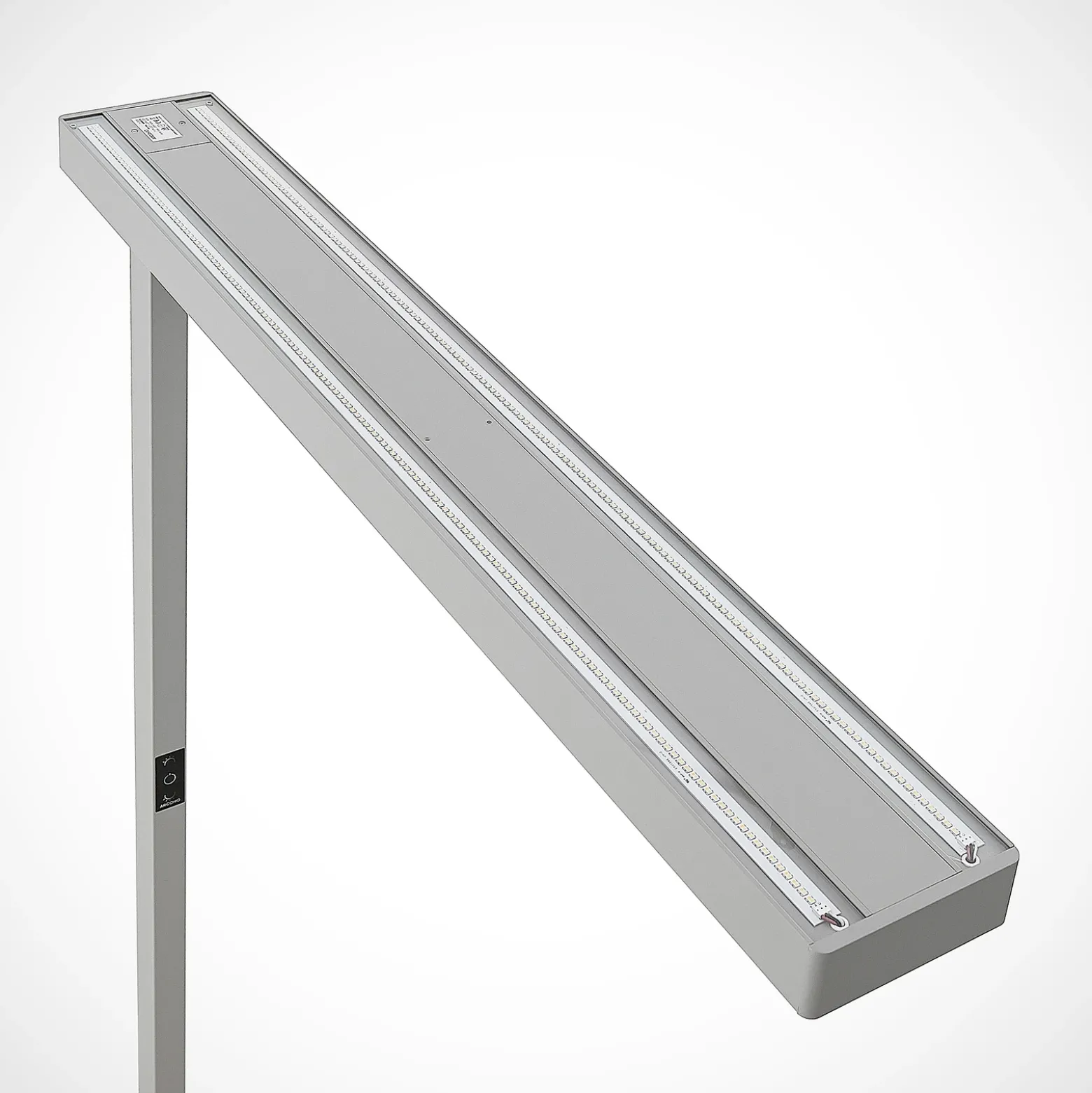 Arcchio lámpara de pie LED para oficina Susi, plata, sensor, atenuador, CCT