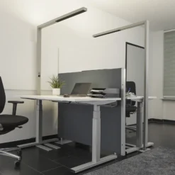 Arcchio Lámpara de pie LED para oficina Jolinda, set de 2, plata, 4.000 K