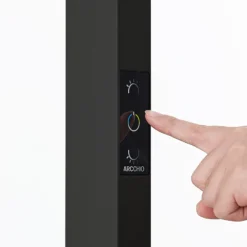 Arcchio lámpara de pie LED para oficina Susi, negra, sensor, regulador táctil