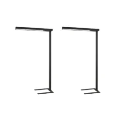 Arcchio Lámpara de pie LED para oficina Susi, set de 2, negra, sensor