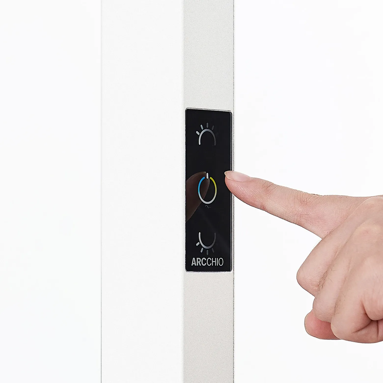 Arcchio Lámpara de pie LED para oficina Susi, set de 2, blanca, sensor