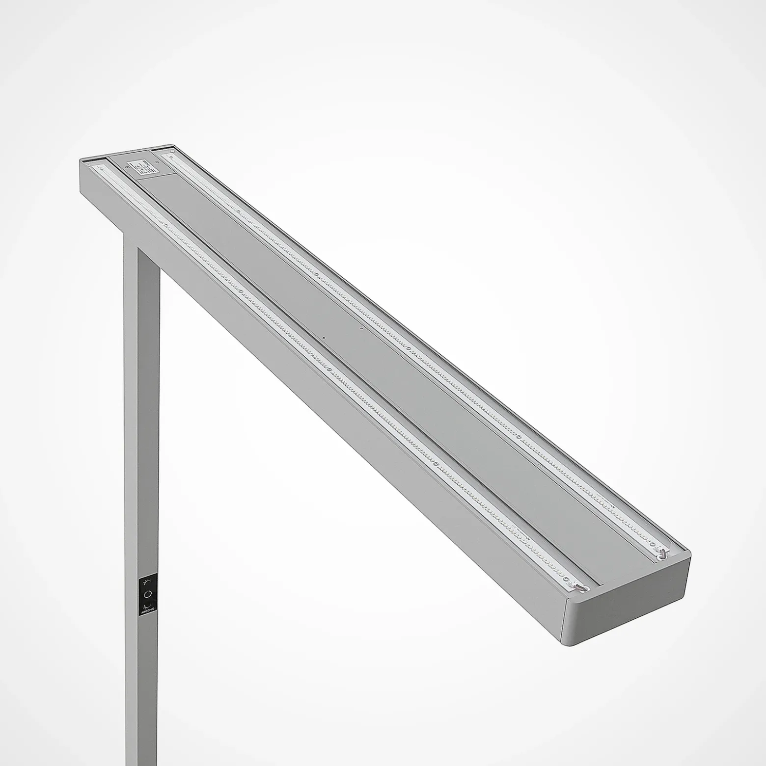 Arcchio lámpara de pie LED para oficina Susi, plata, sensor, regulador táctil