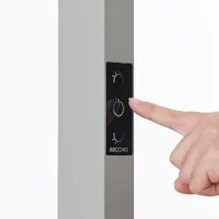 Arcchio lámpara de pie LED para oficina Susi, plata, sensor, regulador táctil