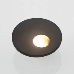 Arcchio Lámpara empotrable LED Vexi, Ø 7,5 cm, negro, aluminio, CCT