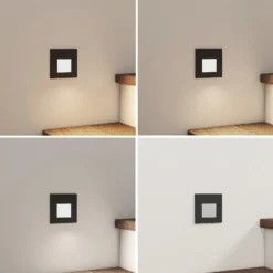Arcchio Lámpara empotrable LED Vexi, 7,8 cm x 7,8 cm, negra, CCT