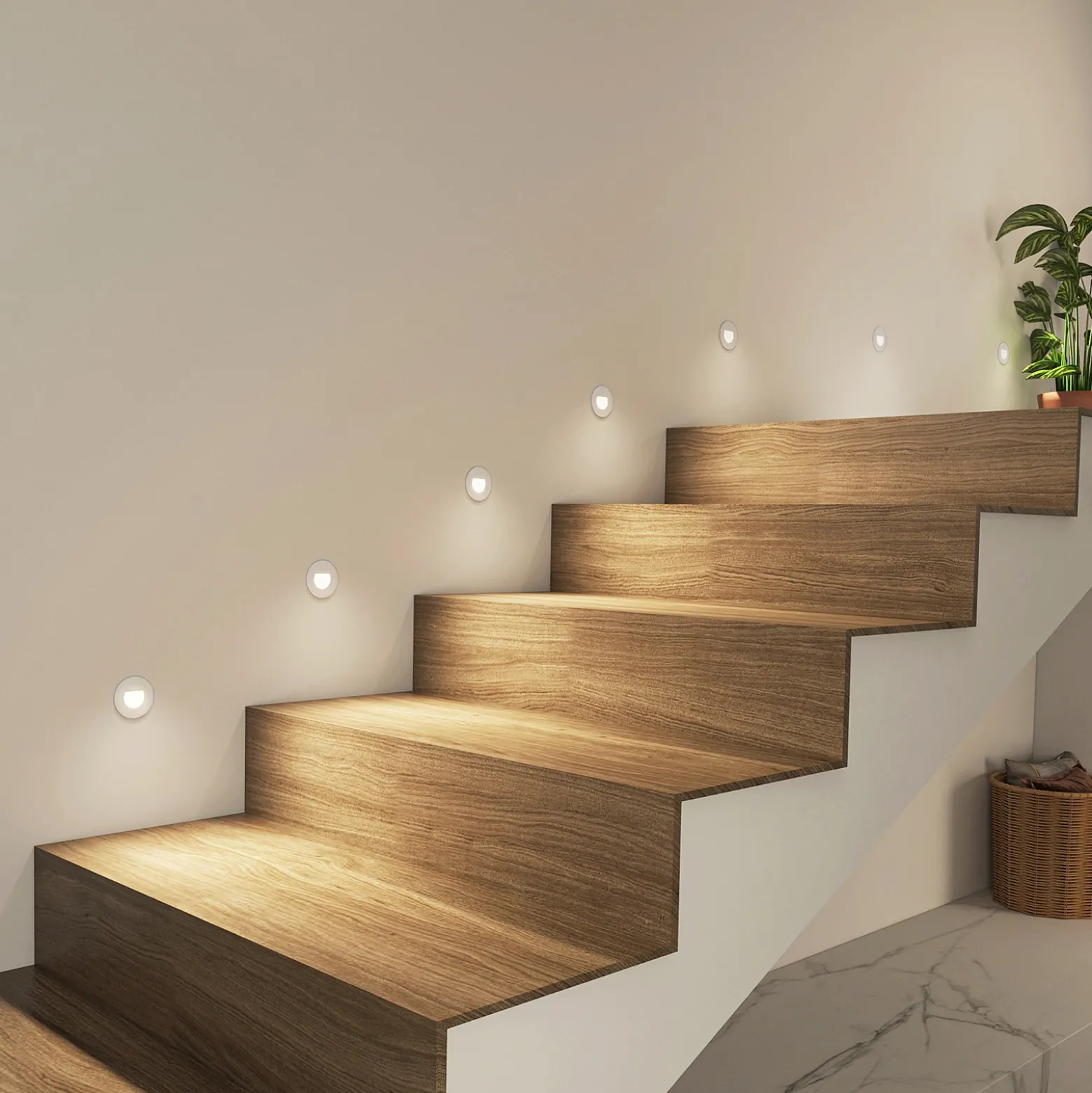 Arcchio Lámpara empotrable LED Vexi, Ø 7,8 cm, blanca, aluminio, CCT