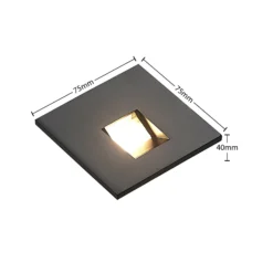 Arcchio Lámpara empotrable LED Vexi, 7,5 cm x 7,5 cm, negra, CCT