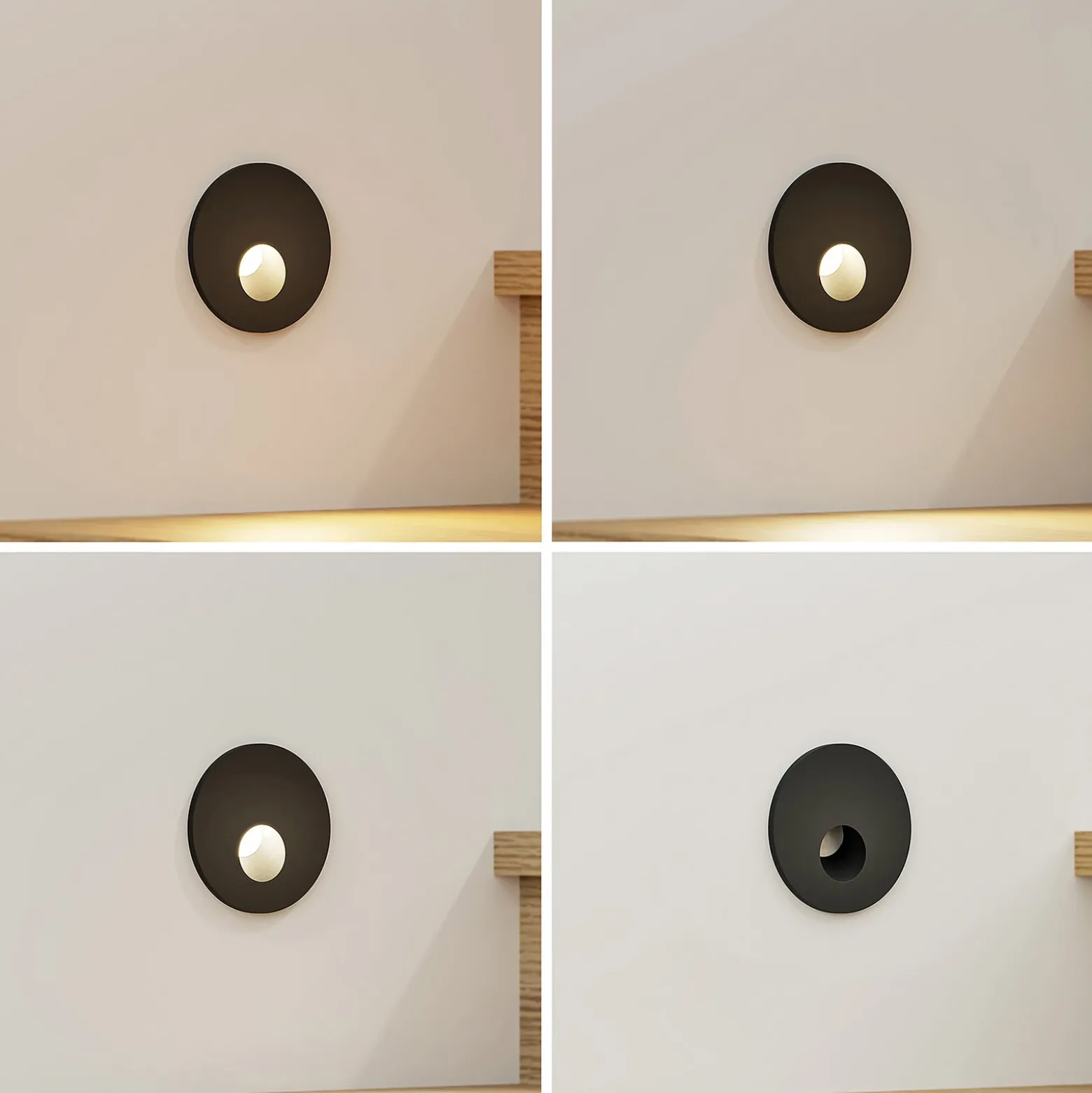 Arcchio Lámpara empotrable LED Vexi, Ø 7,5 cm, negro, aluminio, CCT