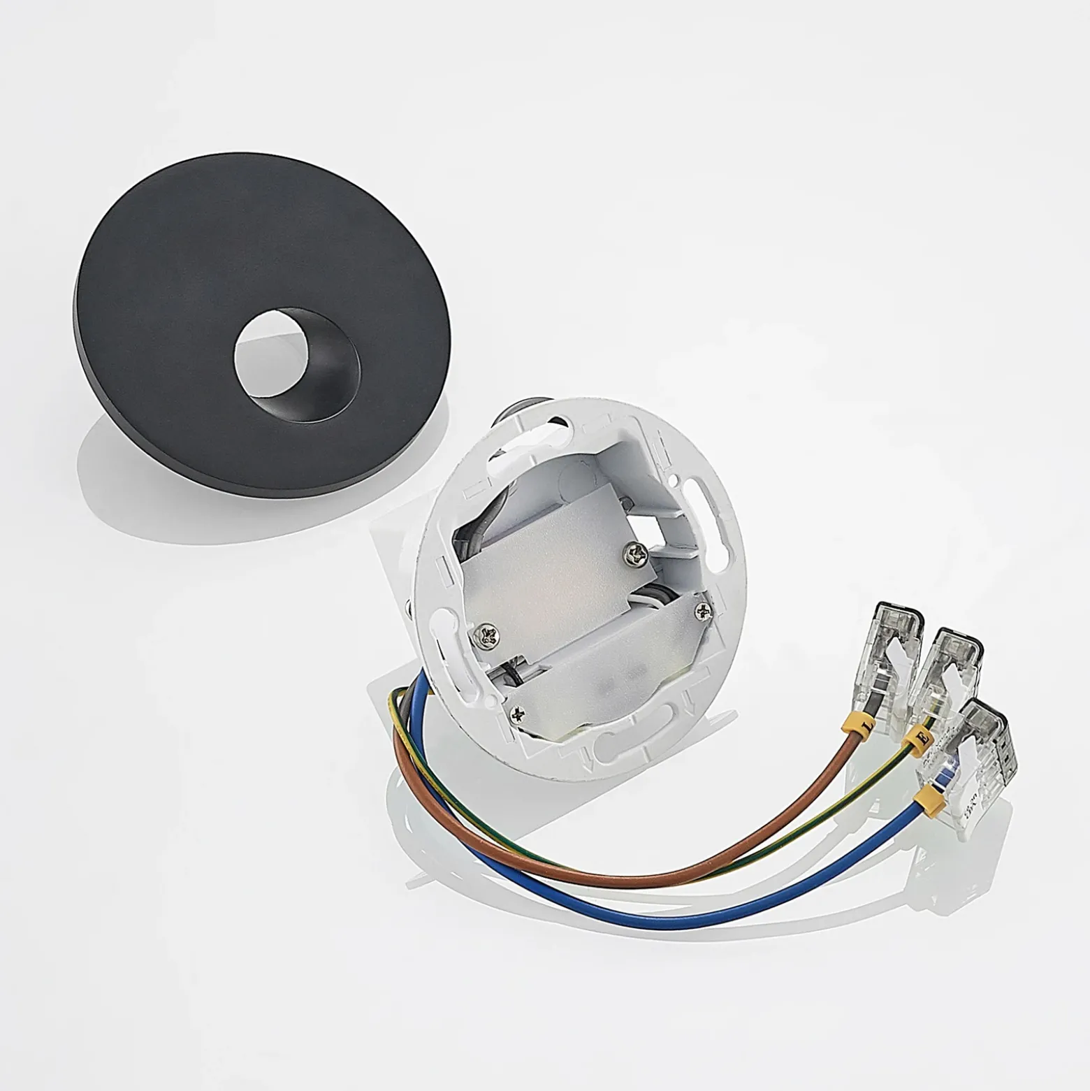 Arcchio Lámpara empotrable LED Vexi, Ø 7,5 cm, negro, aluminio, CCT