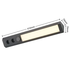 Arcchio Lámpara LED bajo mueble Ovano, 62 cm, negro, aluminio