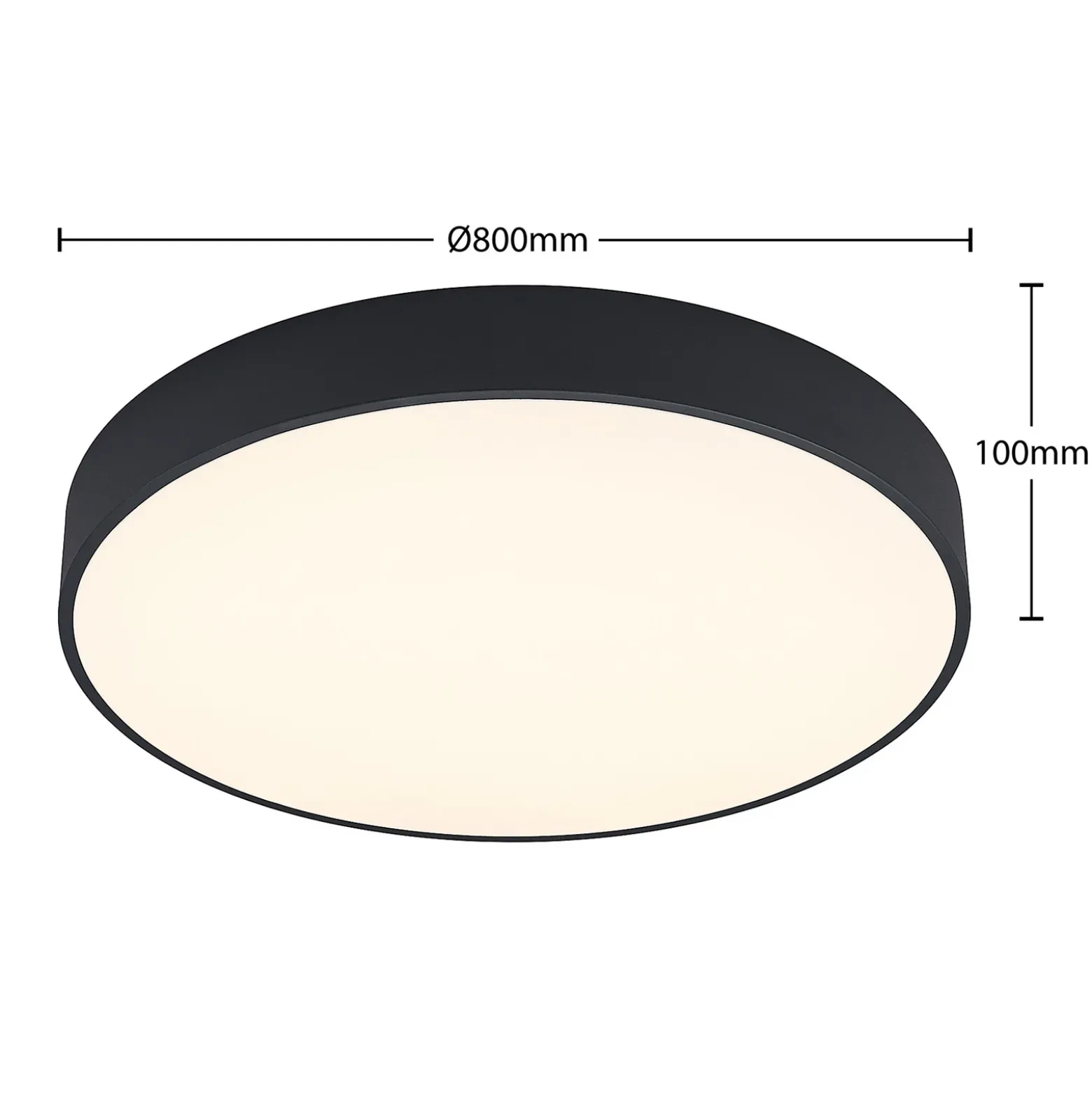 Arcchio Lámpara LED de techo Noabelle, Ø 80 cm, negra, metal