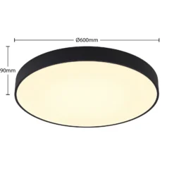 Arcchio lámpara LED de techo Vanida, negro, Ø 60 cm, arriba/abajo