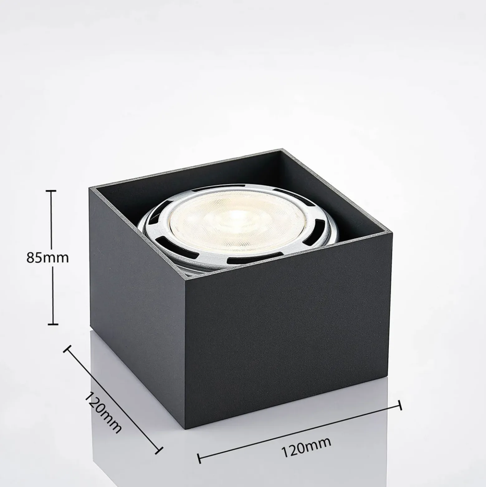 Arcchio Mabel downlight de techo, 12 cm x 12 cm, gris, GU10