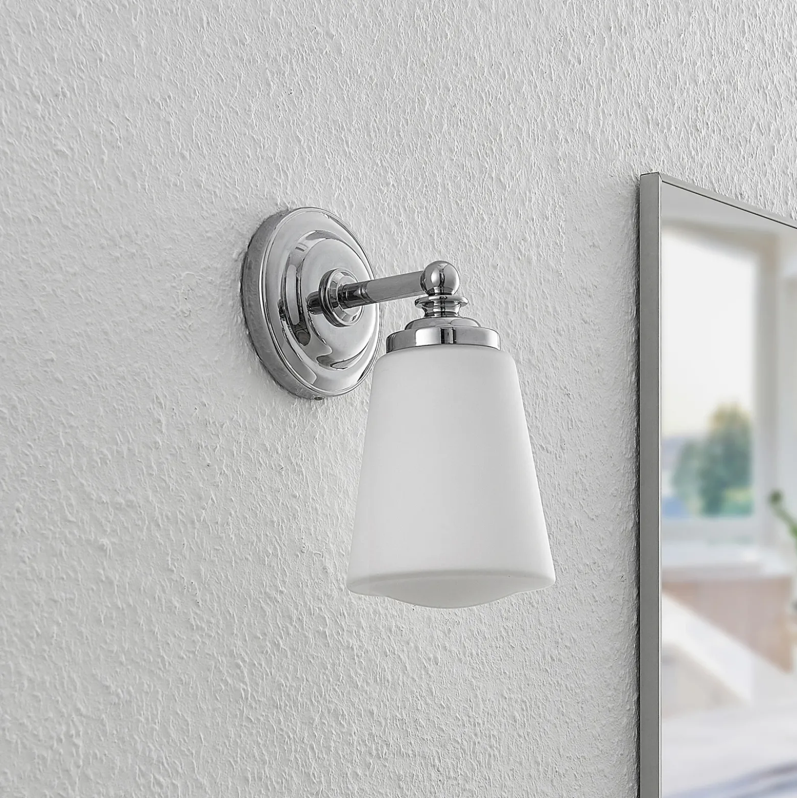 Arcchio Mahdi aplique para baño, cromo, cristal, 11cm, IP44