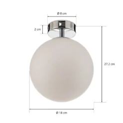 Arcchio Maviris Lámpara de techo para baño, globo, 18 cm